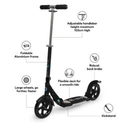 Micro Flex Deluxe Scooter - Black -Skateboard Series 3N B8lO2