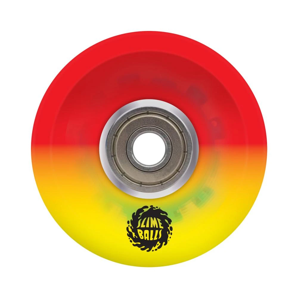 Slime Balls Light Ups OG Slime Red/Yellow Wheels And Bearings - 60mm 78a 4 Slime Balls Light Ups OG Slime Red/Yellow Wheels And Bearings - 60mm 78a - Image 2