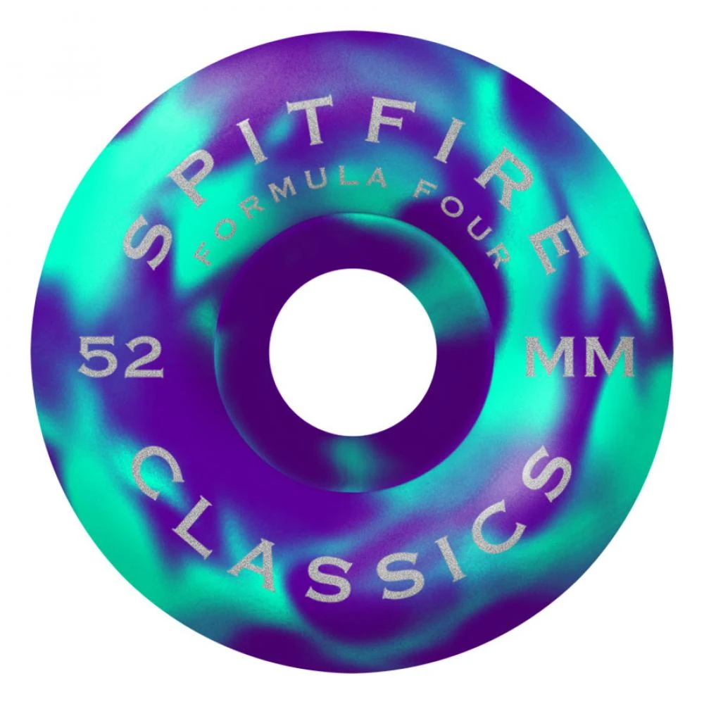 Spitfire Formula Four Swirled Classics Teal/Purple Wheels - 52mm 99du 3 Spitfire Formula Four Swirled Classics Teal/Purple Wheels - 52mm 99du
