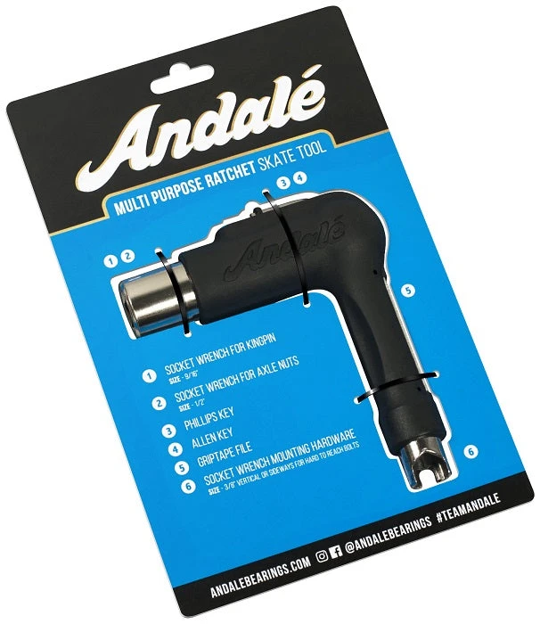 Andale Multi Purpose Ratchet Skate Tool Black 3 Andale Multi Purpose Ratchet Skate Tool Black