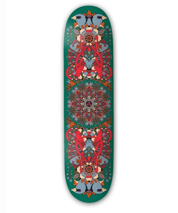 Drawing Boards Mandala Green Skateboard Deck - 8.1" 3 Drawing Boards Mandala Green Skateboard Deck - 8.1"