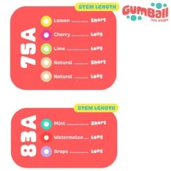 Gumball Lemon Short Toe Stops - 18mm 75a -Skateboard Series gumball lemon short toe stops chart
