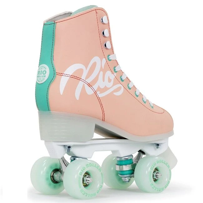 Rio Roller Script Roller Skates - Peach/Green - Image 2