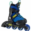 K2 Raider Pro Adjustable Size Skates - Blue/Yellow -Skateboard Series k2 raider pro adjustable size skates blue yellow