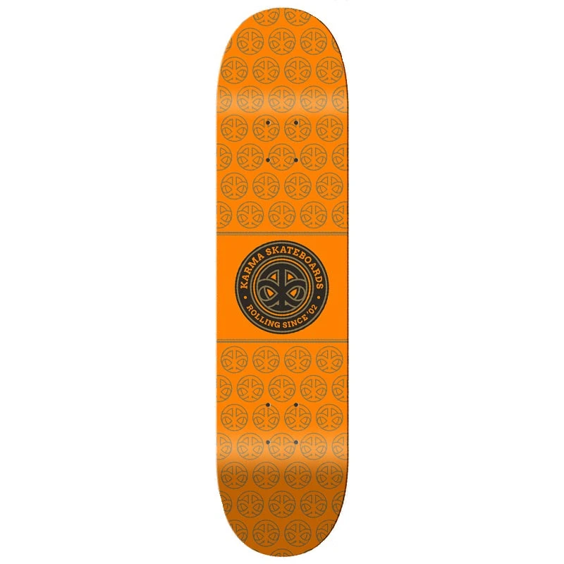 Karma Logo Seal Orange Skateboard Deck - 8.25" 3 Karma Logo Seal Orange Skateboard Deck - 8.25"