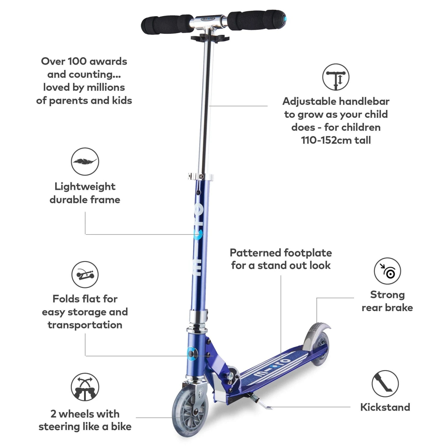 Micro Sprite Scooter - Blue Stripe 5 Micro Sprite Scooter - Blue Stripe - Image 3