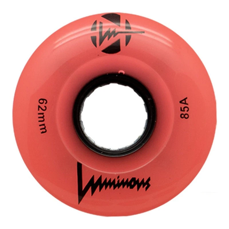 Luminous Light Up Quad Wheels Coral Glow 62mm - 4 Pack