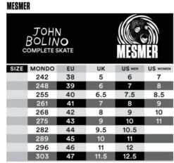 Mesmer Throne John Bolino Pro Skates 9 Mesmer Throne John Bolino Pro Skates -Skateboard Series mesmer throne john bolino skates size chart 1