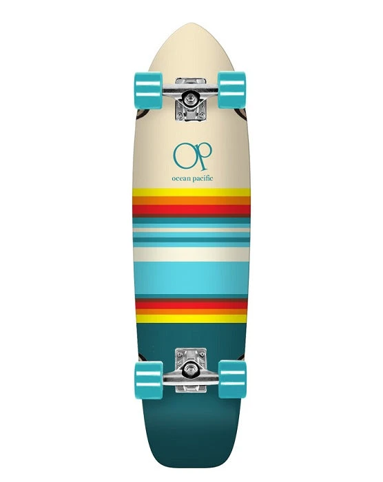 Ocean Pacific Swell White/Teal Cruiser Skateboard - 31" 3 Ocean Pacific Swell White/Teal Cruiser Skateboard - 31"