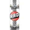 Rad Checker Stripe Progressive Skateboard White/Black - 7.75" -Skateboard Series rad checker stripe progressive skateboard white black