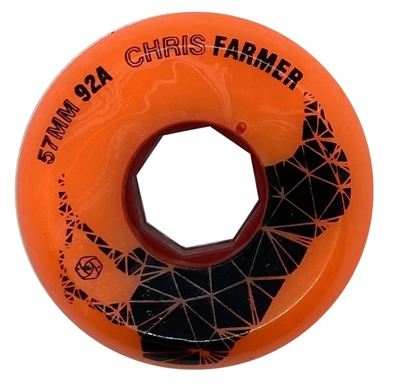 Red Eye Chris Farmer Orange Wheels 57mm 92a - Set Of 4 3 Red Eye Chris Farmer Orange Wheels 57mm 92a - Set Of 4