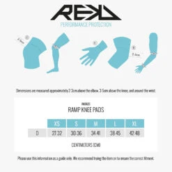 Rekd Ramp Knee Pads -Skateboard Series rekd ramp knee pads size guide 1