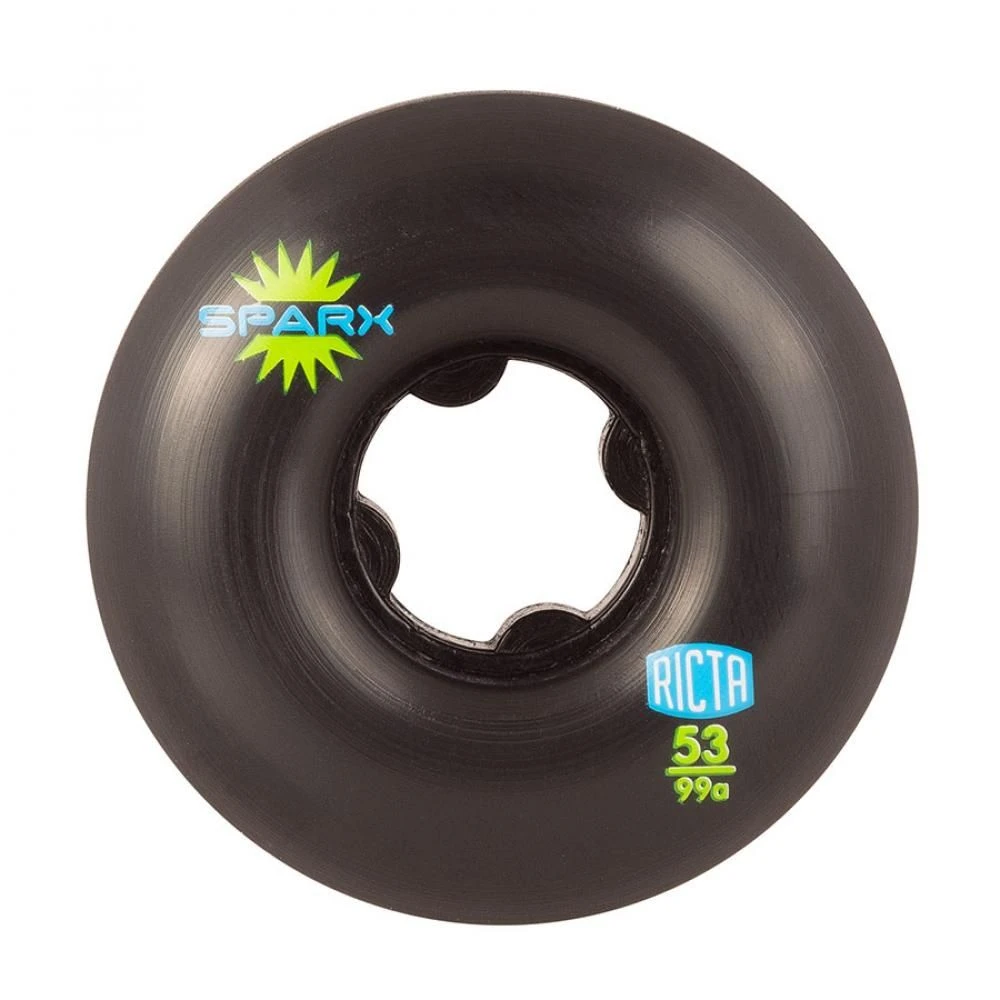 Ricta Sparx Black Skateboard Wheels - 53mm 99a 3 Ricta Sparx Black Skateboard Wheels - 53mm 99a