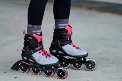 Rollerblade Macroblade 90 Womens Skates - Grey/Pink 10 Rollerblade Macroblade 90 Womens Skates - Grey/Pink -Skateboard Series rollerblade macroblade 90 womens skates grey pink lifestyle
