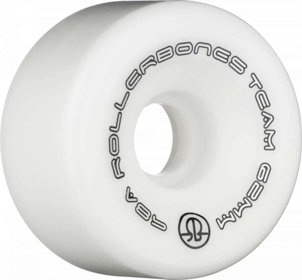 Rollerbones Team Logo Wheels White 62mm 98a - Set Of 8 3 Rollerbones Team Logo Wheels White 62mm 98a - Set Of 8