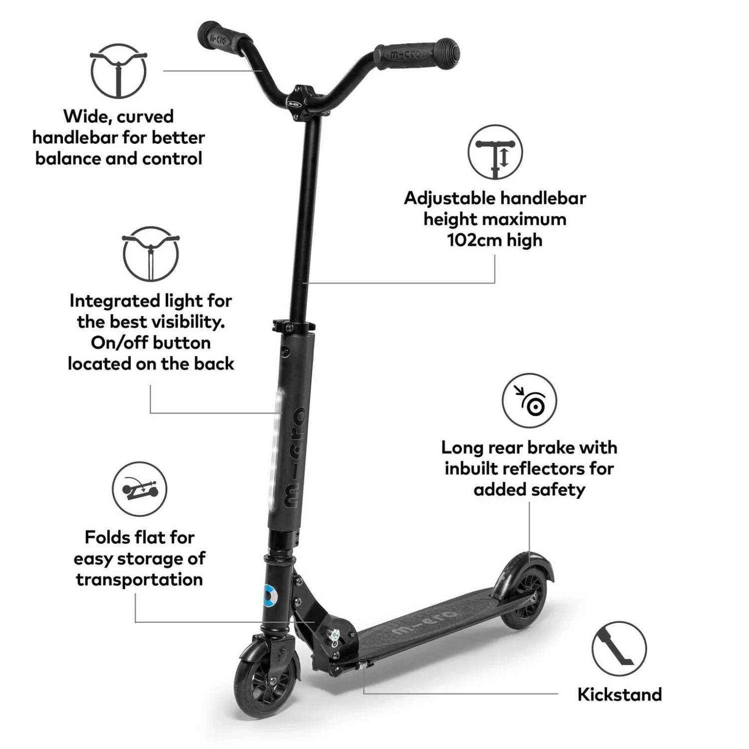 Micro Sprite Deluxe Scooter - Black 5 Micro Sprite Deluxe Scooter - Black - Image 3